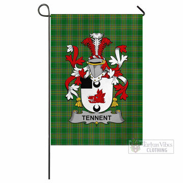 Tennent Irish Clan Tartan Flag with Coat of Arms