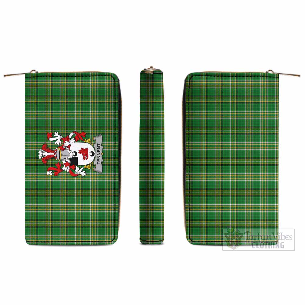 Tennent Irish Clan Tartan Women's Leather Wallet with Coat of Arms - Tartan Vibes Clothing