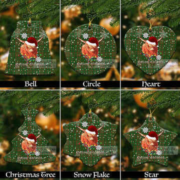 Terry Clan Tartan Ornament with Christmas Twinkle Highland Cattle