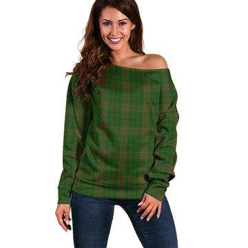 Terry Tartan Off Shoulder Women Sweater