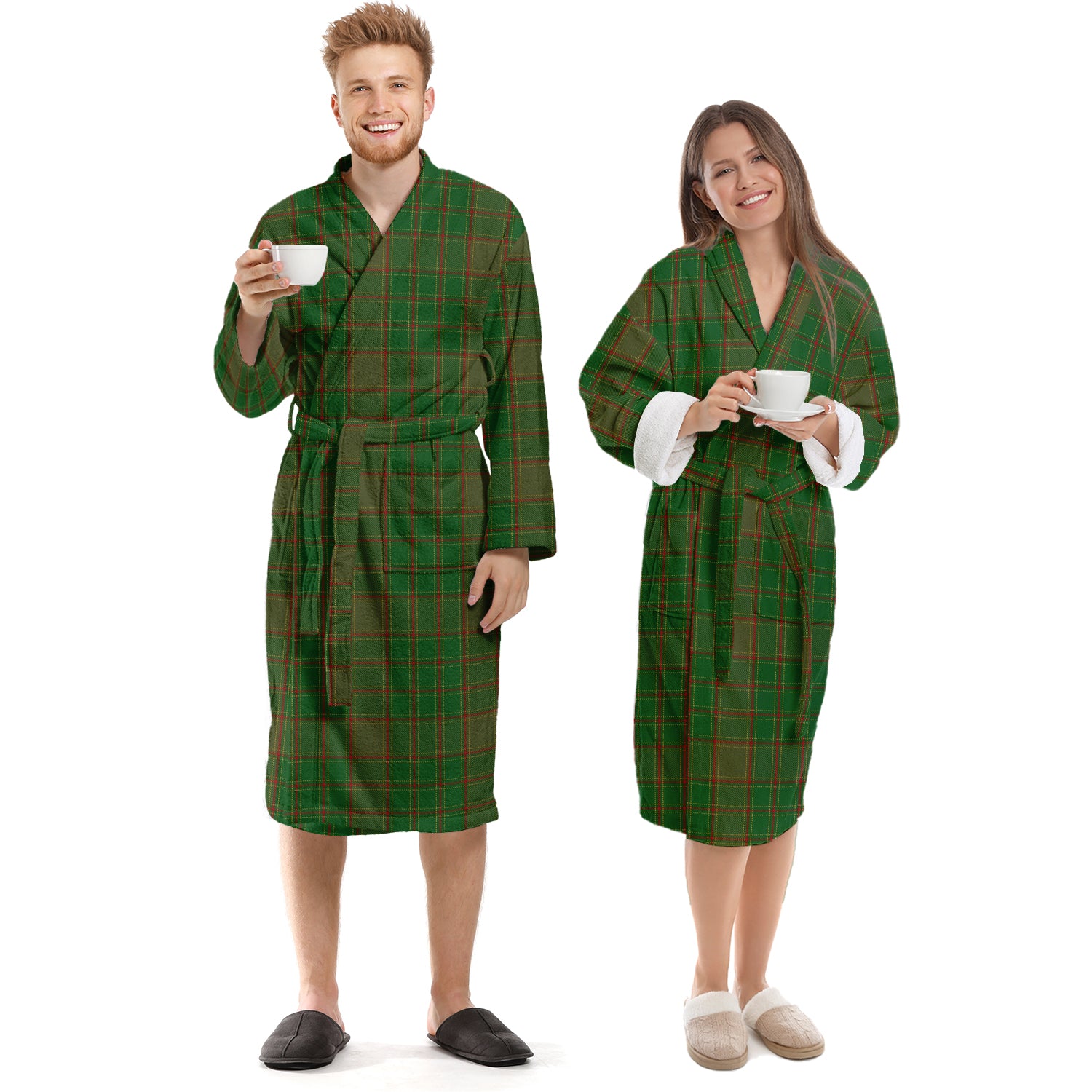 Terry Tartan Bathrobe Unisex S - Tartan Vibes Clothing