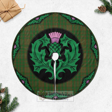 Terry Tartan Christmas Tree Skirt Scottish Thistle Style