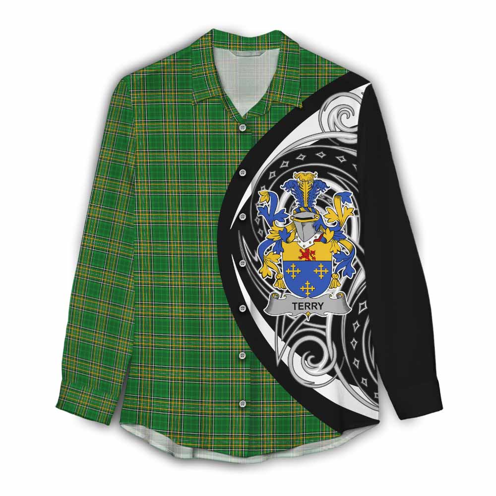 Terry Irish Clan Women's Casual Shirt Celtic Circle Style Female - Tartan Vibes Clothing