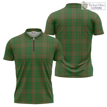 Terry Tartan Zipper Polo Shirt