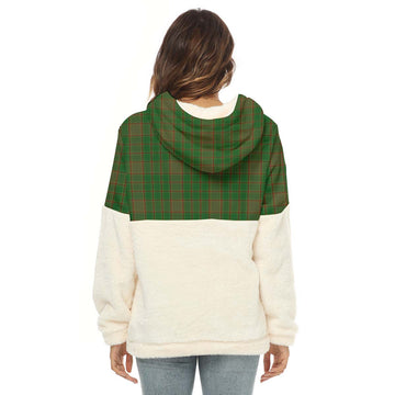 Terry Tartan Women's Borg Fleece Hoodie With Half Zip