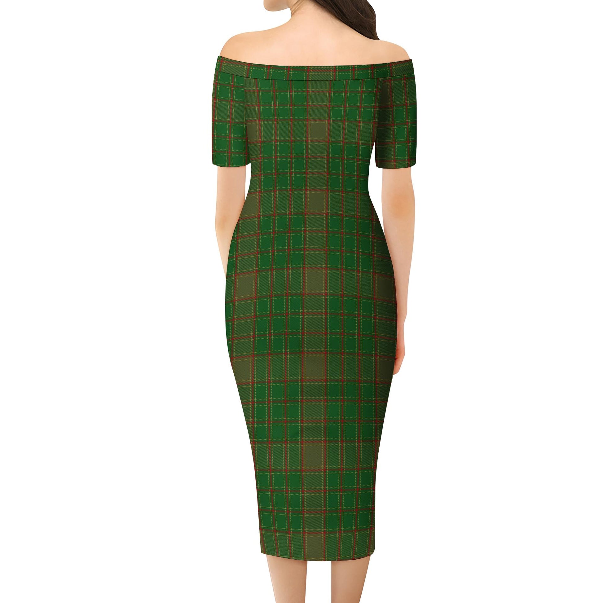 Terry Tartan Off Shoulder Lady Dress - Tartanvibesclothing