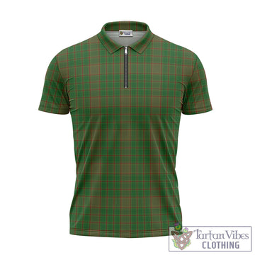 Terry Tartan Zipper Polo Shirt