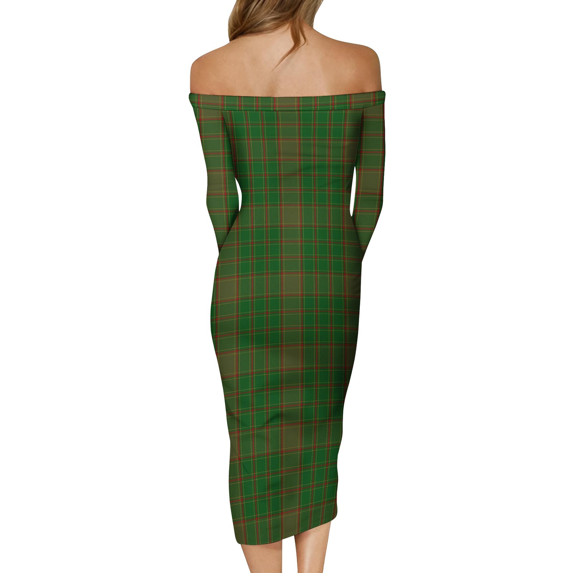 Terry Tartan Off Shoulder Lady Dress - Tartanvibesclothing