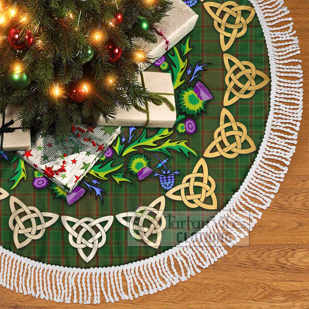 Tartan Vibes Clothing Terry Tartan Christmas Tree Skirt with Thistle Celtic Knot Style