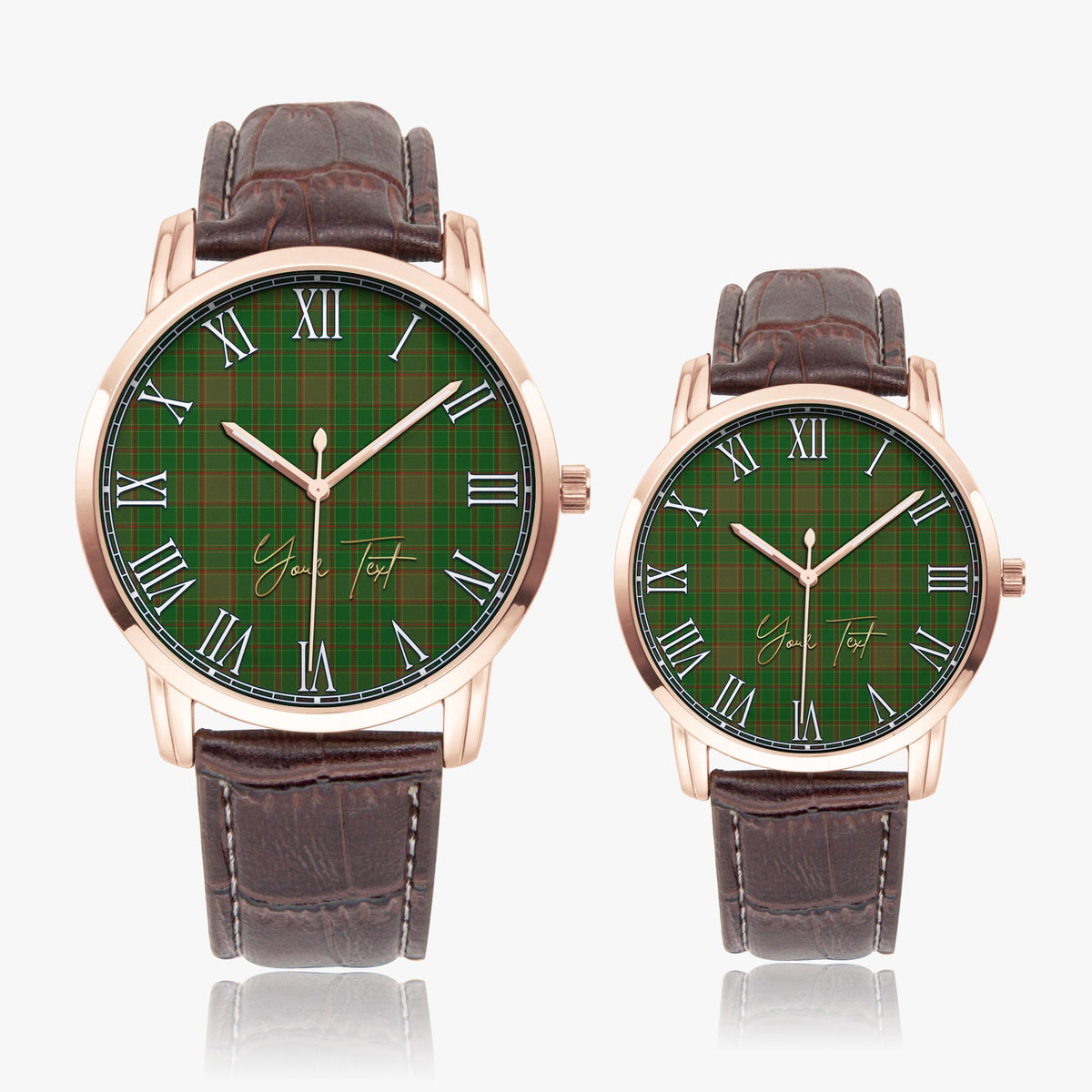 Terry Tartan Personalized Your Text Leather Trap Quartz Watch - Tartan Vibes Clothing