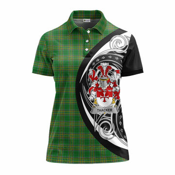 Thacker Irish Clan Women's Polo Shirt Celtic Circle Style Women - Tartan Vibes Clothing