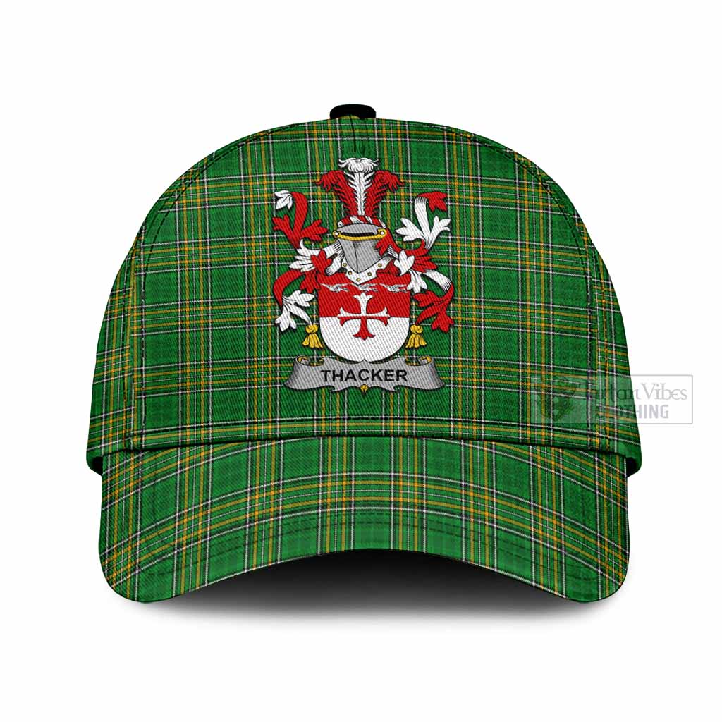 Tartan Vibes Clothing Thacker Irish Clan Tartan Classic Cap with Coat of Arms