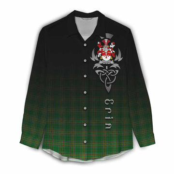 Thacker Irish Clan Women's Casual Shirt with Coat of Arms Erin Go Bragh Celtic Inspired Female - Tartan Vibes Clothing