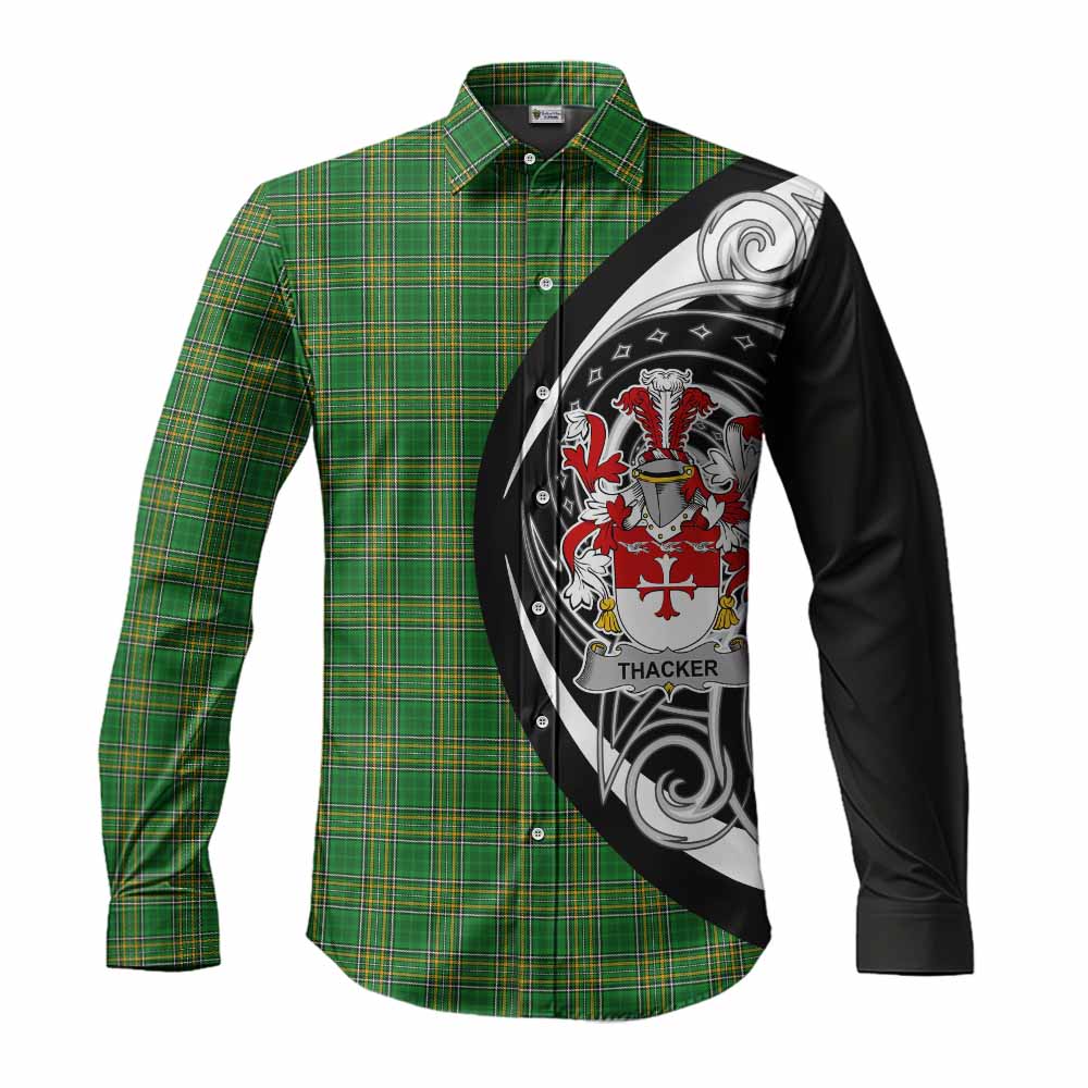 Thacker Irish Clan Long Sleeve Button Shirt Celtic Circle Style Men's Shirt S - Tartan Vibes Clothing