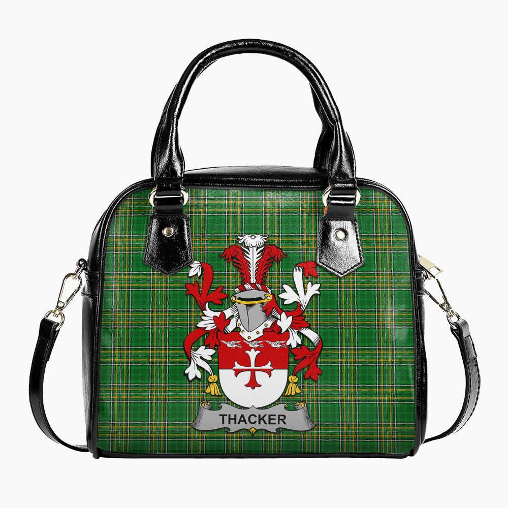 Thacker Irish Clan Tartan Shoulder Handbags with Coat of Arms One Size 9*21*24 cm (3.54*8.27*9.45 inches) - Tartan Vibes Clothing