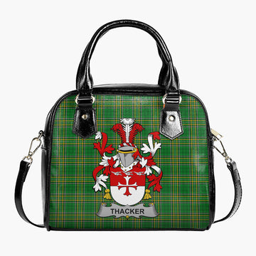 Thacker Irish Clan Tartan Shoulder Handbags with Coat of Arms One Size 9*21*24 cm (3.54*8.27*9.45 inches) - Tartan Vibes Clothing