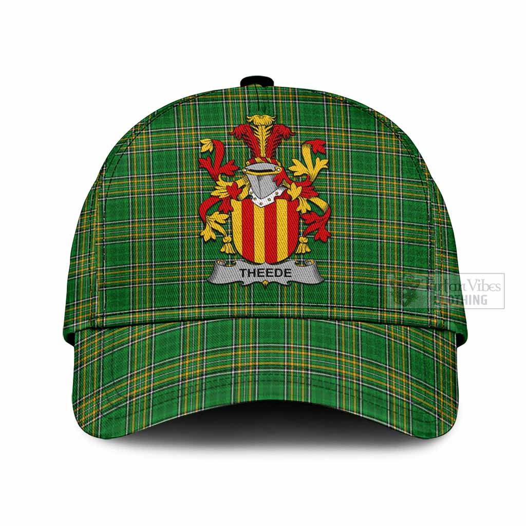 Tartan Vibes Clothing Theede Irish Clan Tartan Classic Cap with Coat of Arms