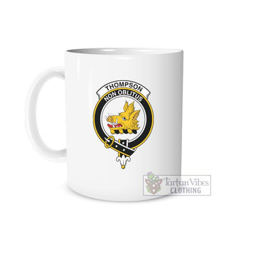 Thompson (Thomson) Family Crest Ceramic Mug White - 2D-tartanvibesclothing