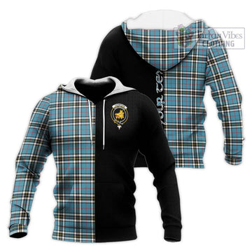 Thompson Tartan Knitted Hoodie with Family Crest and Half Of Me Style