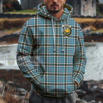 Thompson Tartan Cotton Hoodie with Family Crest