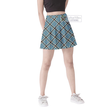 Thompson Tartan Women's Plated Mini Skirt Cross Style