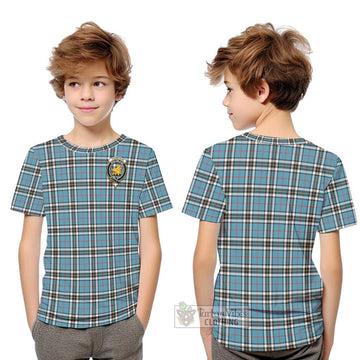 Thompson Tartan Kid T-Shirt with Family Crest Youth XL Size14 - Tartan Vibes Clothing