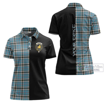 Thompson Tartan Women's Polo Shirt with Family Crest and Half Of Me Style Women - Tartan Vibes Clothing