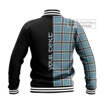 Thompson Tartan Baseball Jacket with Family Crest and Half Of Me Style - Tartan Vibes Clothing