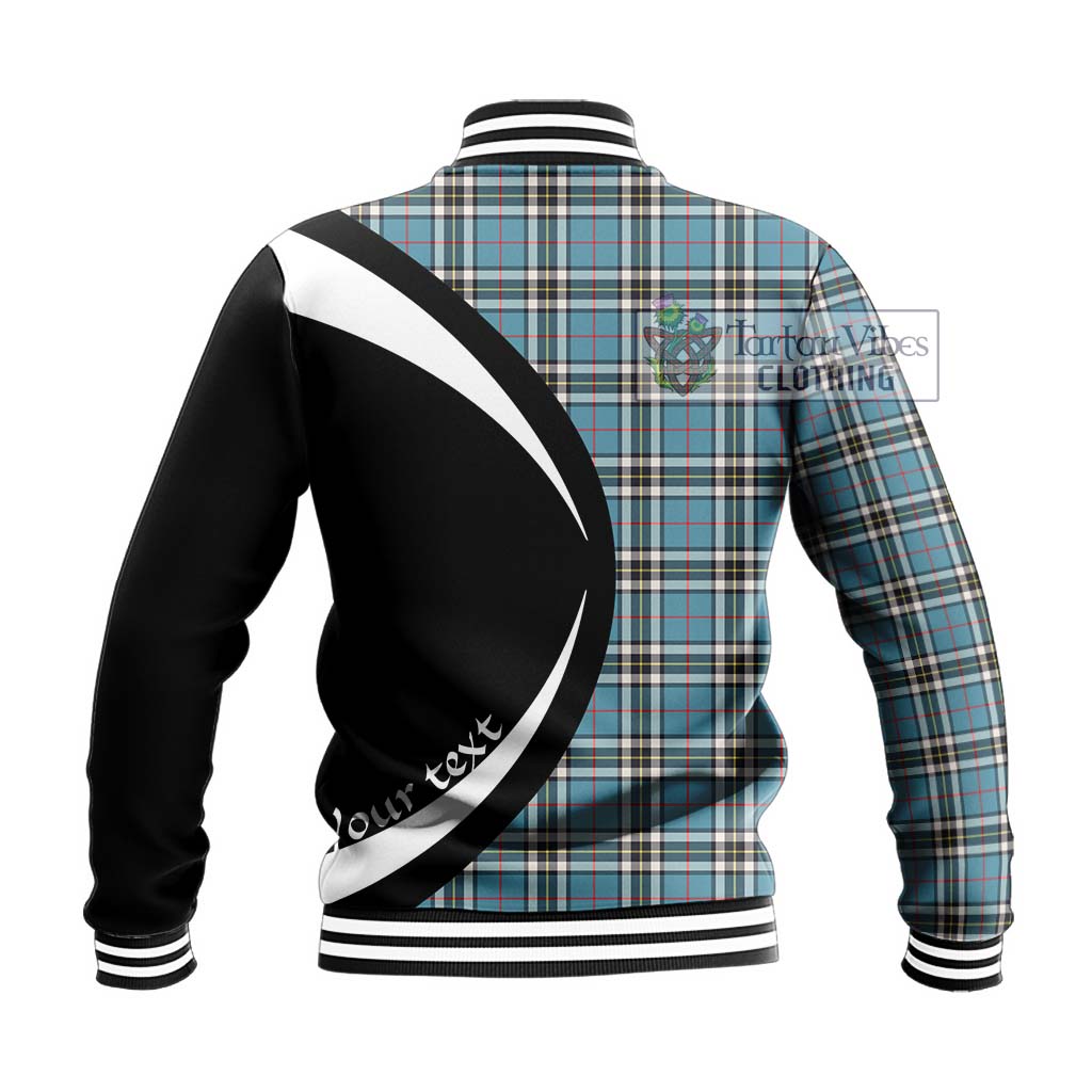 Thompson Tartan Baseball Jacket with Family Crest Circle Style - Tartan Vibes Clothing