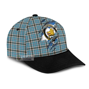 Thompson Tartan Classic Cap with Family Crest In Me Style