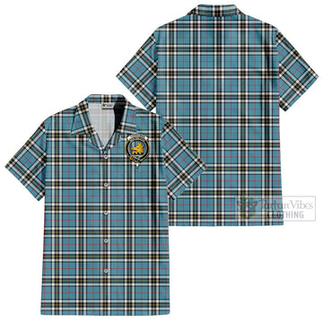 Thompson Tartan Cotton Hawaiian Shirt with Family Crest