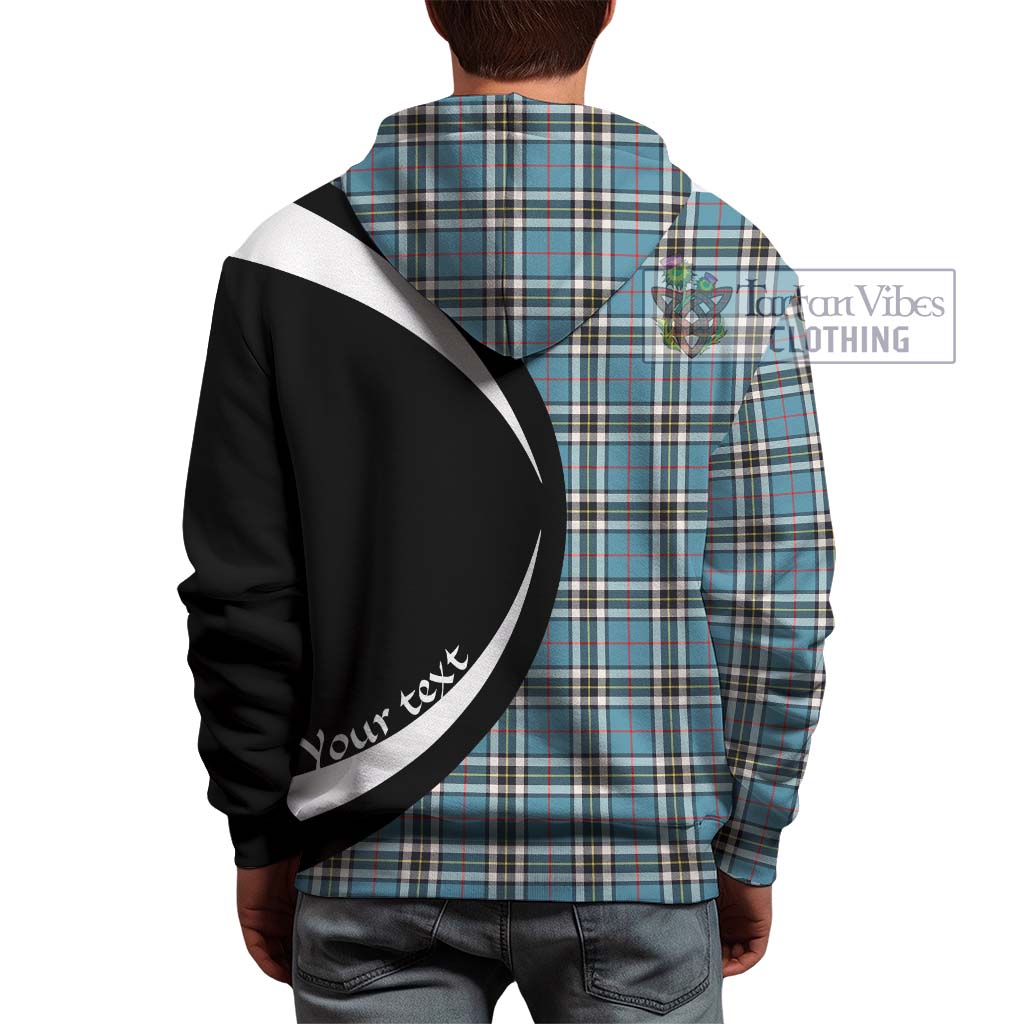 Thompson Tartan Hoodie with Family Crest Circle Style - Tartan Vibes Clothing