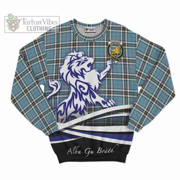 Thompson Tartan Sweatshirt with Alba Gu Brath Regal Lion Emblem - Tartan Vibes Clothing