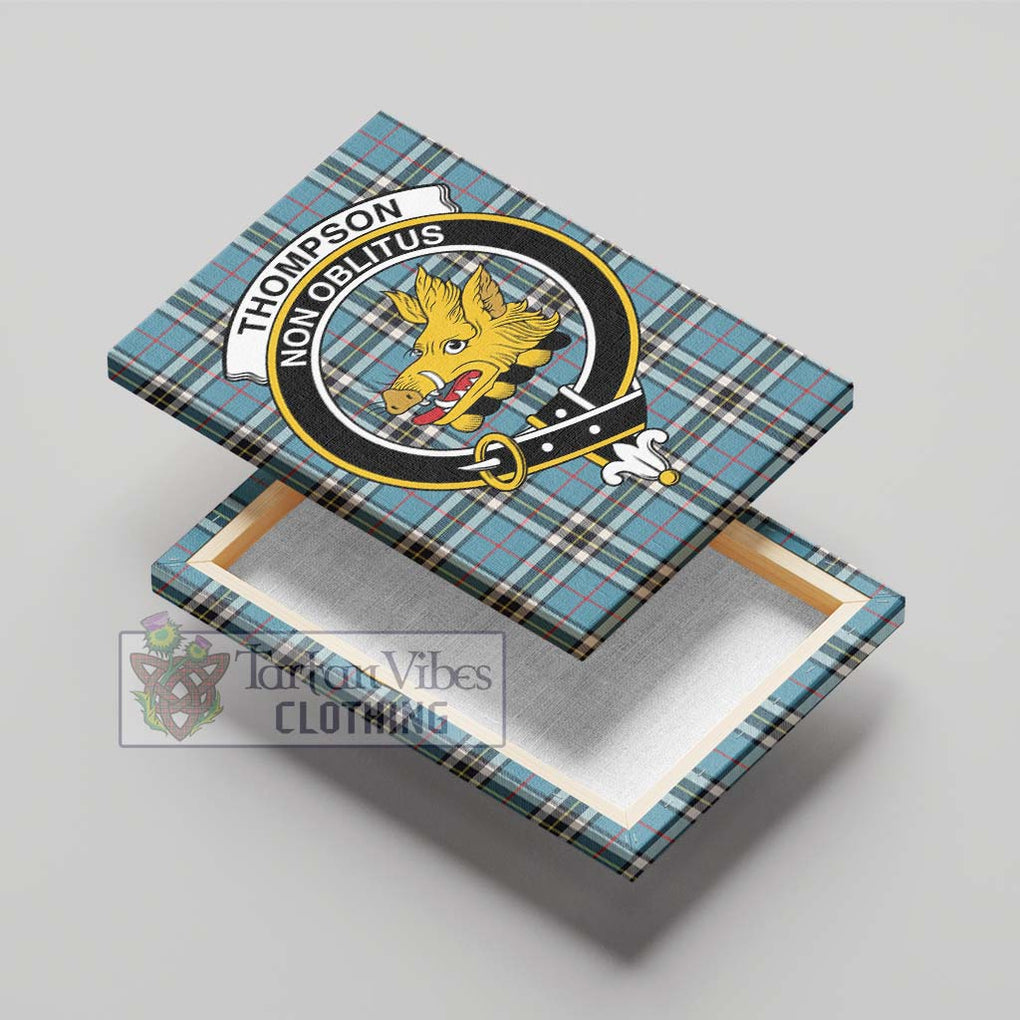 Thompson Tartan Canvas Print Wall Art with Family Crest - Tartan Vibes Clothing