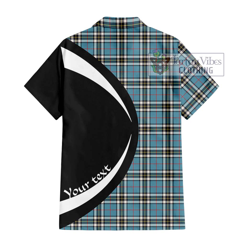 Tartan Vibes Clothing Thompson Tartan Short Sleeve Button Up with Family Crest Circle Style