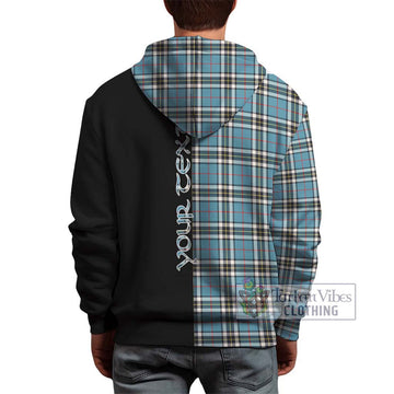 Thompson Tartan Hoodie with Family Crest and Half Of Me Style - Tartan Vibes Clothing