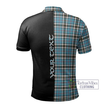 Thompson Tartan Polo Shirt with Family Crest and Half Of Me Style - Tartan Vibes Clothing