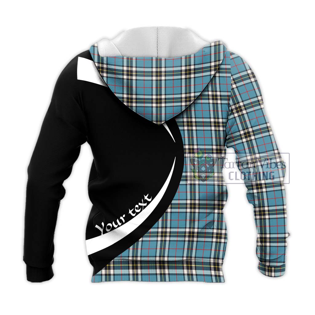 Thompson Tartan Knitted Hoodie with Family Crest Circle Style - Tartan Vibes Clothing