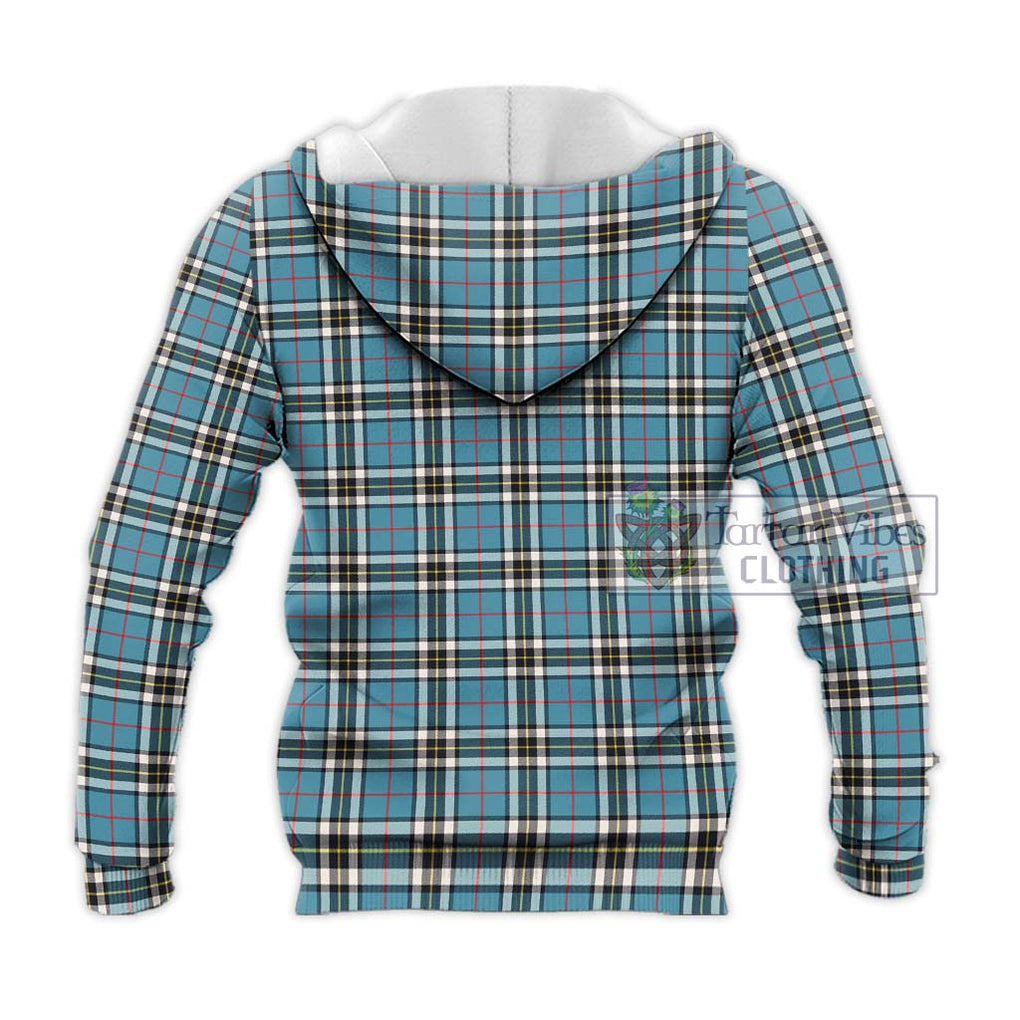 Thompson Tartan Knitted Hoodie with Family Crest DNA In Me Style - Tartanvibesclothing Shop