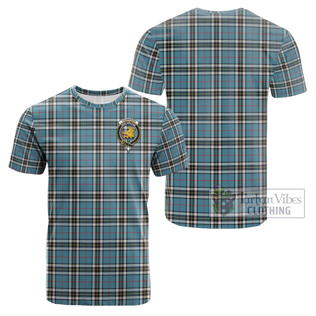 Tartan Vibes Clothing Thompson Tartan Cotton T-Shirt with Family Crest