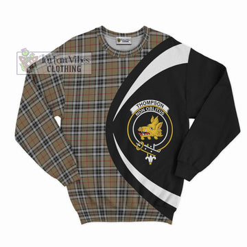 Thompson Camel Tartan Sweatshirt with Family Crest Circle Style