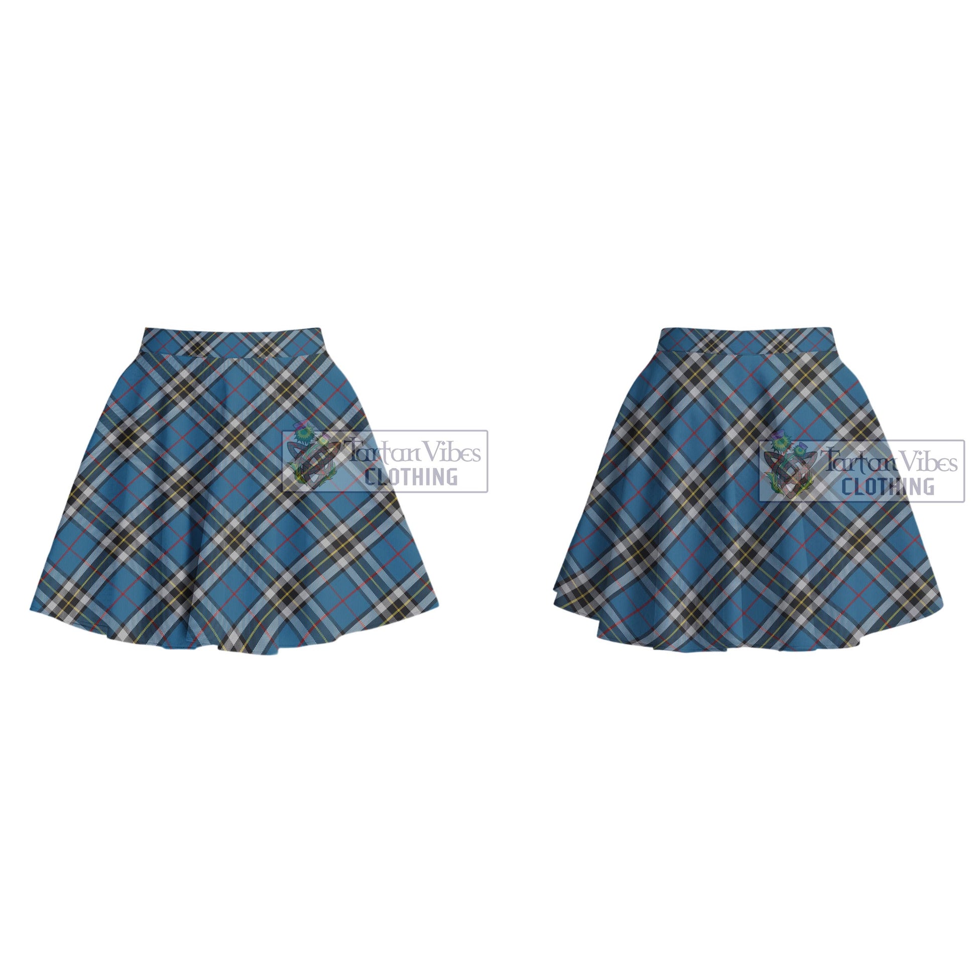 Tartan Vibes Clothing Thompson Dress Blue Tartan Women's Plated Mini Skirt