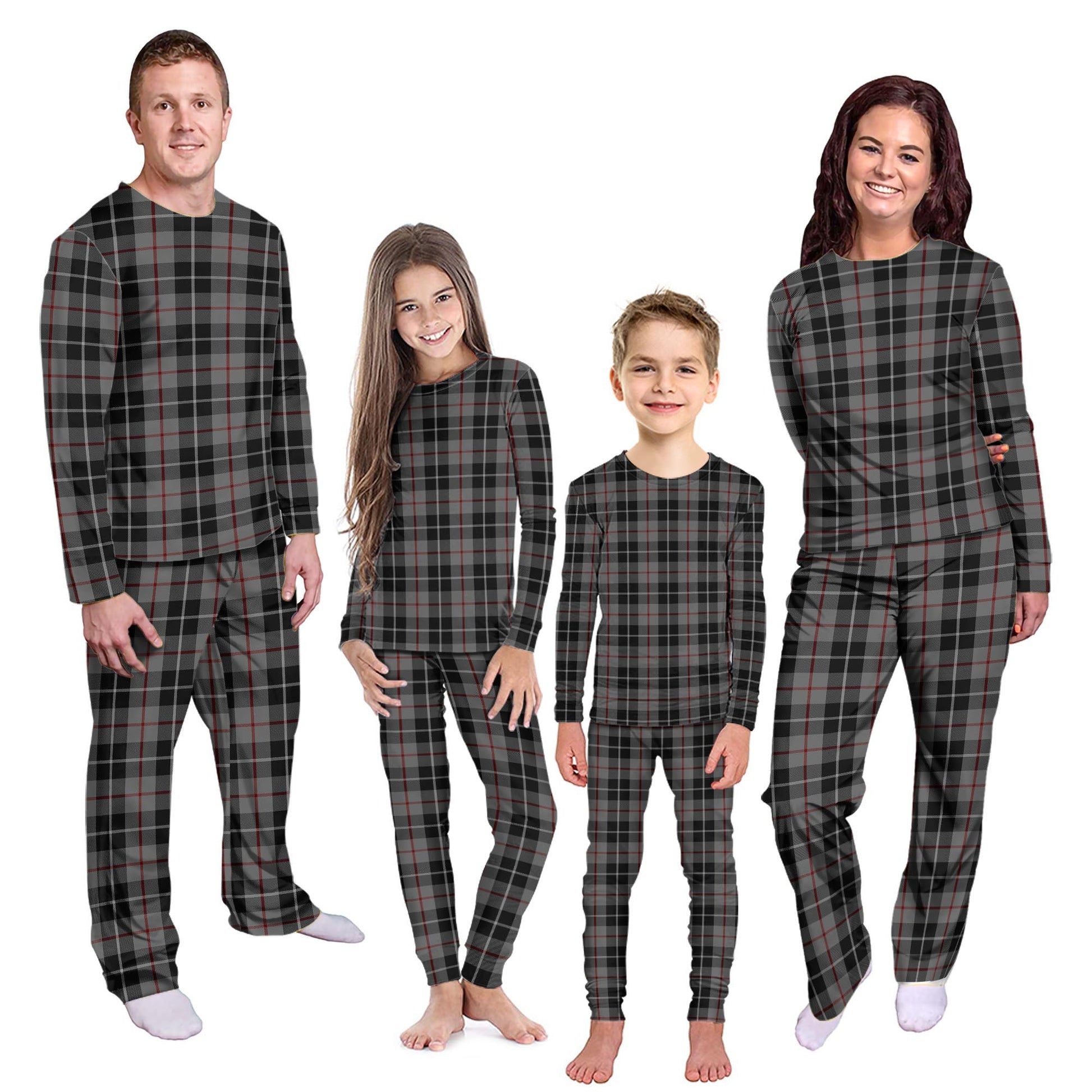 Thompson Grey Tartan Pajamas Family Set Kid - Tartan Vibes Clothing