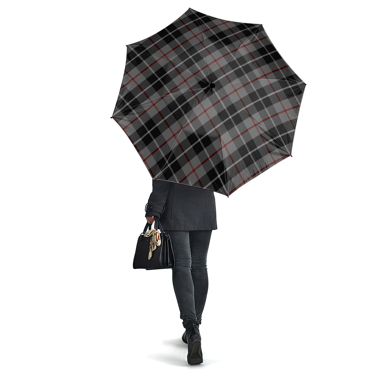 Thompson Grey Tartan Umbrella One Size - Tartanvibesclothing