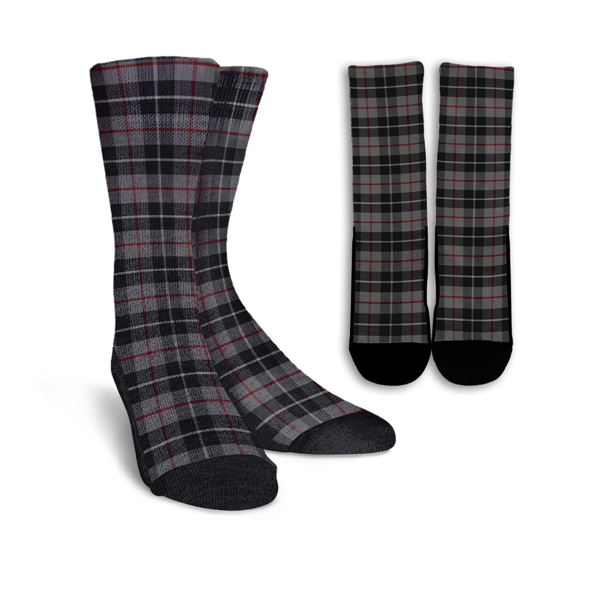 Thompson Grey Tartan Crew Socks - Tartanvibesclothing