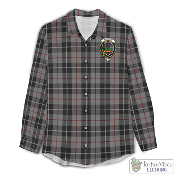 Thompson Grey Tartan Women's Casual Shirt with Family Crest