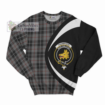 Thompson Grey Tartan Sweatshirt with Family Crest Circle Style