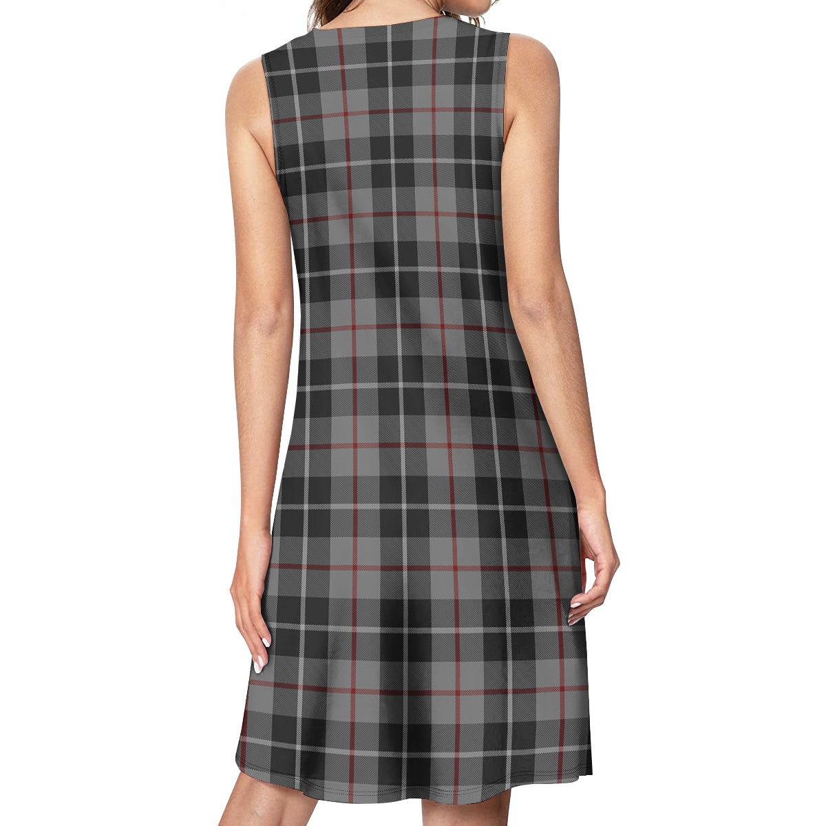 Thompson Grey Tartan Womens Casual Dresses - Tartanvibesclothing