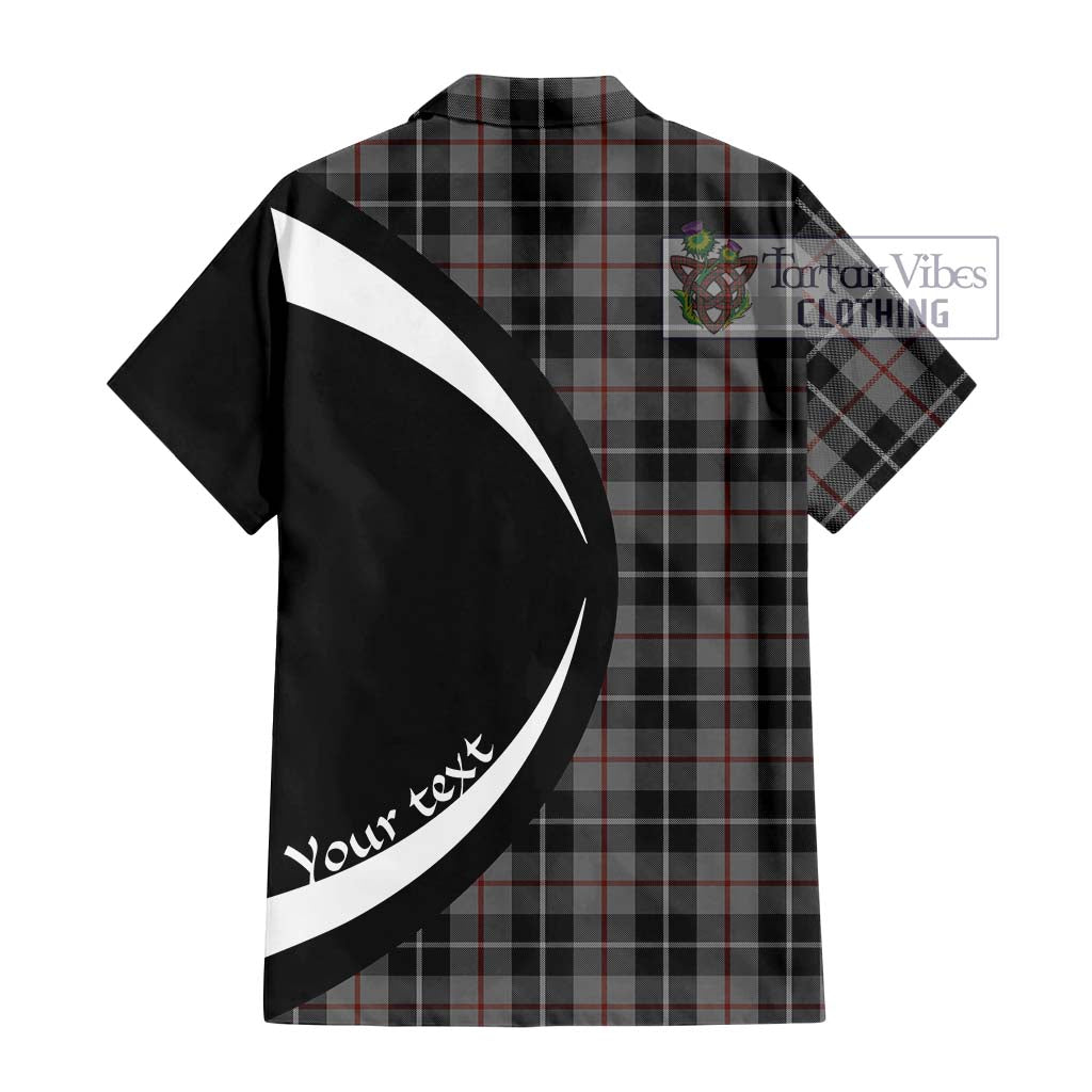 Tartan Vibes Clothing Thompson Grey Tartan Short Sleeve Button Up with Family Crest Circle Style