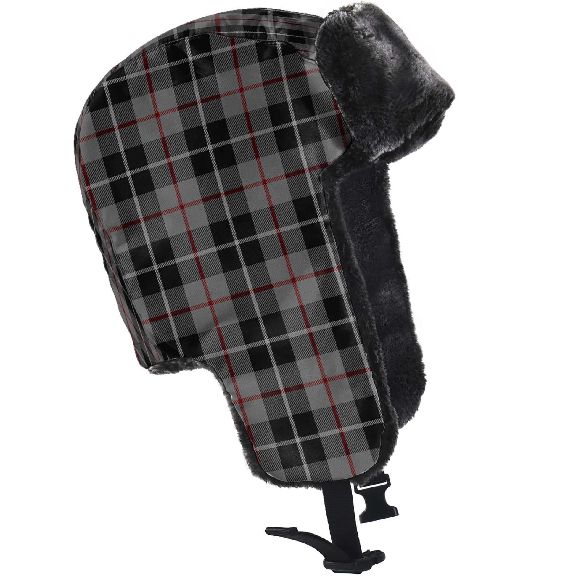 Thompson Grey Tartan Winter Trapper Hat - Tartanvibesclothing